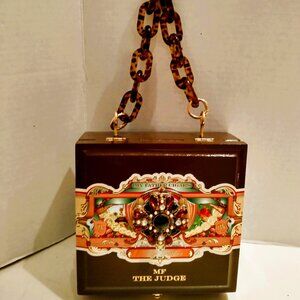 Original Suenos de Saundra Upcycled Brown MF THE JUDGE Cigar Box Purse